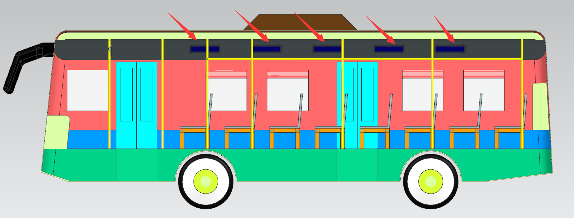 條形智能軌道交通條形屏-場景二(風道表面嵌入安裝) 條形智能軌道交通條形屏-場景二(風道表面嵌入安裝)